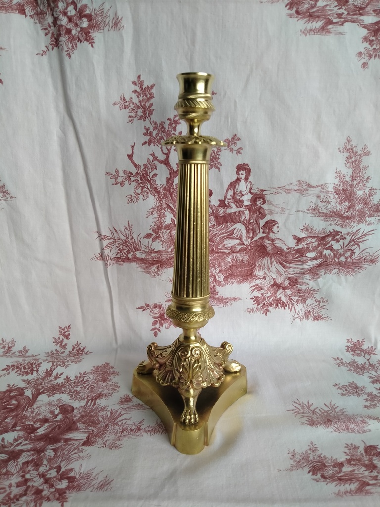 Flambeau en bronze laiton époque Restauration