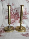 Paire de flambeaux en bronze laiton Empire 