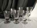 Ensemble de 6 verres à absinthe à facette en verre moulé XIXe siècle
