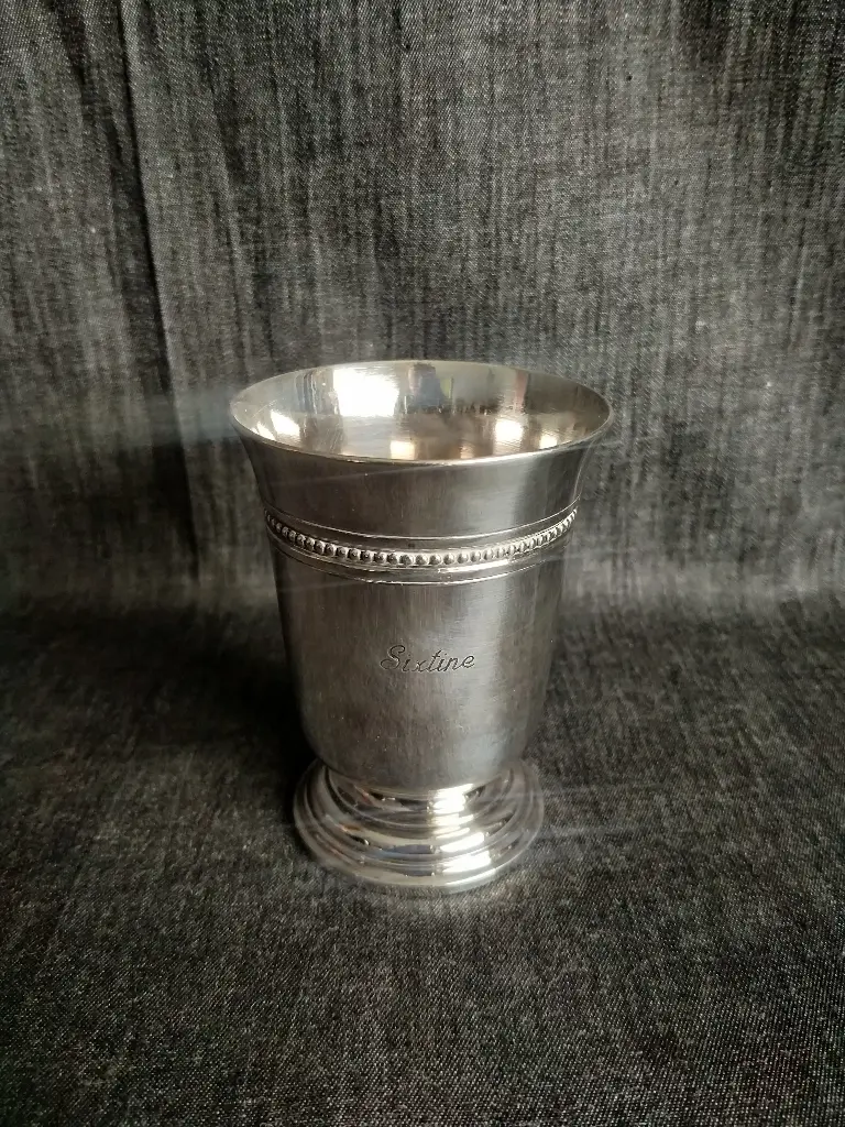 Timbale en métal argenté "Sixtine" orfèvrerie Christofle 