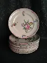 Série de 12 assiettes à dessert Keller & Gérin Luneville décor de Strasbourg 
