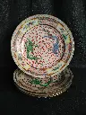 Chine - Ensemble de 4 assiettes époque république à décor de double dragon