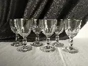 Série de 6 verres à vin rouge modèle gondole double balustre Baccarat XIXe siècle 
