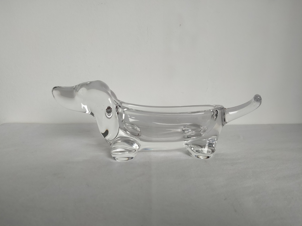 Vide poche, Teckel, cristal de Vannes