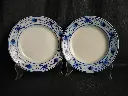 Paire d'assiettes en porcelaine de Tournai décor aux passiflores 