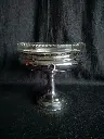 Coupe à fruit en métal argenté et verre 