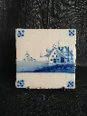 Carreau en faïence de Delft datant du XVIIIe siècle décor bleu 