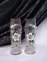 Paire de vases émaillés à décor de fleurs