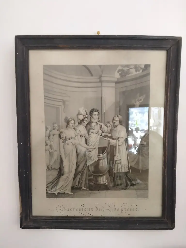 Gravure Sacrement du Baptême début XIXe siècle