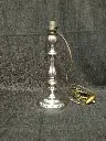 Pied de lampe bougeoir en bronze argenté XIXe siècle