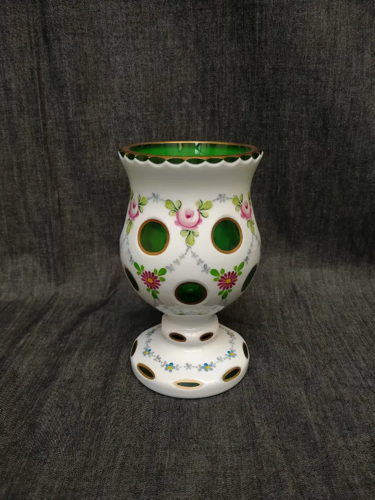 Vase overlay en cristal de Bohème 