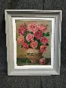 Nature morte au bouquet de roses signée Edouard Gentils Camby