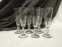 Série de 6 flutes à champagne en verre XIXe siècle