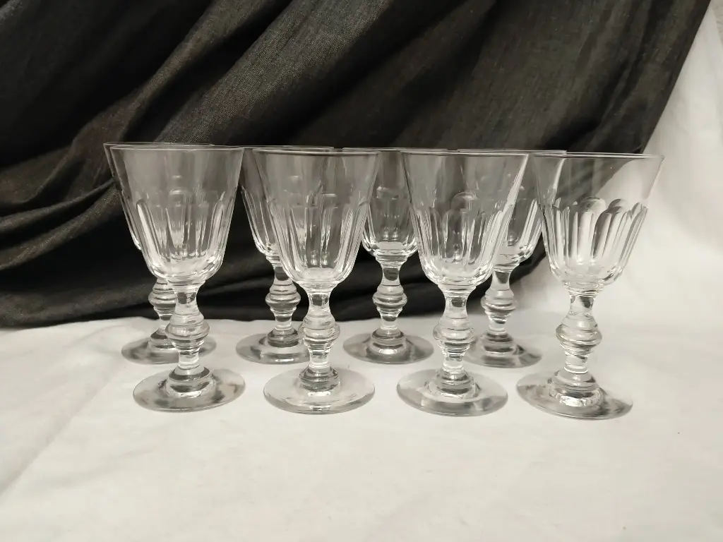 Série de 8 verres à vin en cristal XIXe siècle
