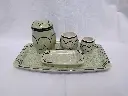 Nécessaire de fumeur en faience belge Art Déco 