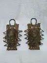 Paire de masque en bronze traditionnel du Bénin