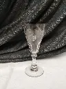 Verre XIXe siècle taillé et gravé "Souvenir" à décor de fleurs 