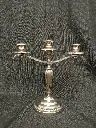 Chandelier en métal argenté anglais trois bras de lumière 