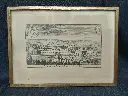 Gravure représentant la ville de Malmendy et son Abbaye Remacle Le Loup datant du XVIIIe siècle