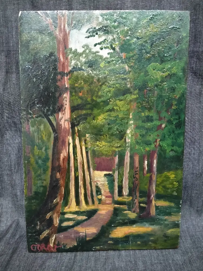 Huile sur panneau représentant 