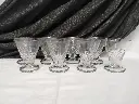 Série de 8 verres à vin conique Art Déco décor d'écailles verrerie belge Doyen modèle Lido 