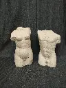 Paire de bustes en terre cuite homme et femme 