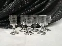 Série de 6 verres à liqueur décor gravé de fougères datant du XIXe siècle 