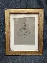 Dessin représentant un portrait d'homme signé Auguste Pichon 