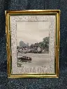 Aquarelle représentant une vue de canal signée Alain Dupont 