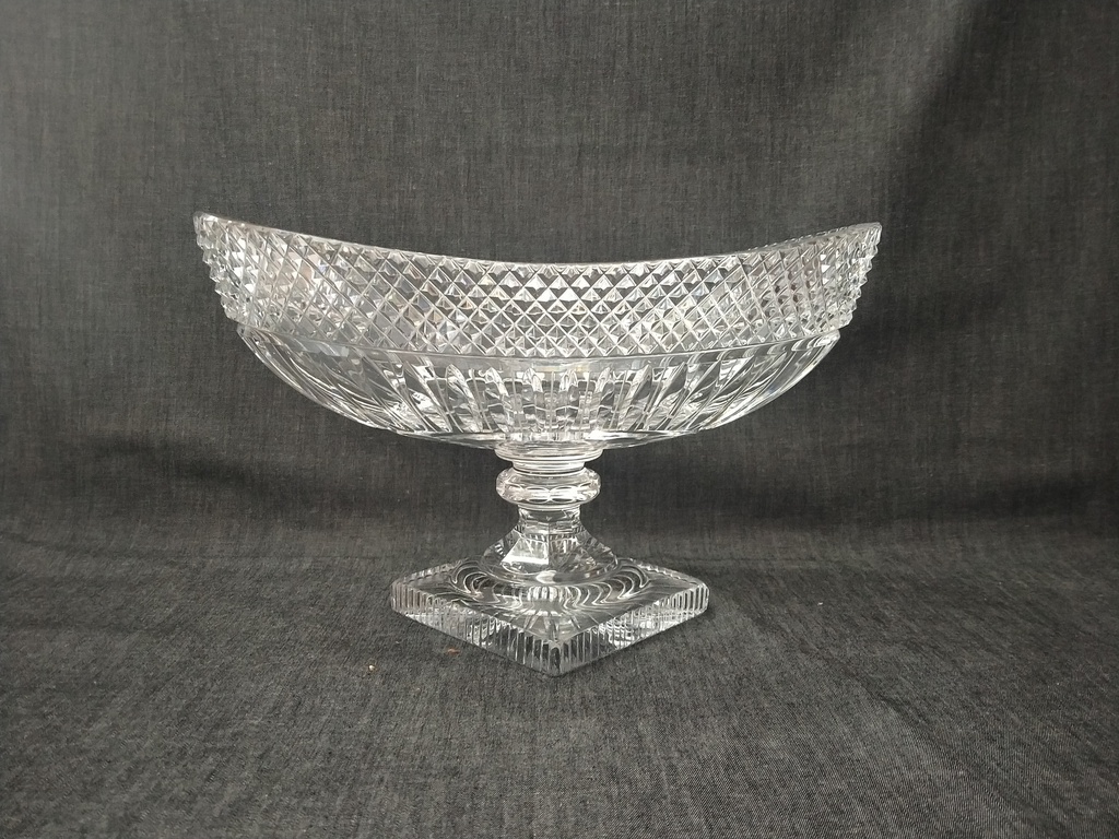 Coupe à fruit en cristal taillé, fin XIXe siècle, dans le goût de Saint-Louis / Baccarat