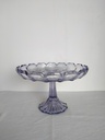 Coupe à fruit sur pied en cristal mauve / violet