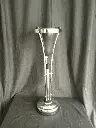 Cendrier sur pied Art déco, chrome et bakélite