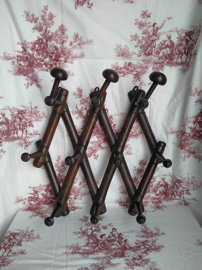 Porte manteau mural accordéon, imitation bambou Napoléon III