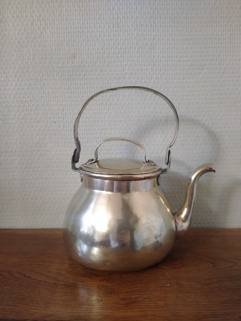 Théière en laiton et cuivre XIXe siècle