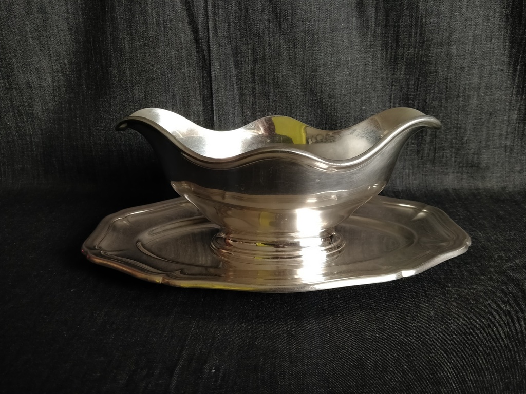 Saucière en métal argenté orfèvrerie Ercuis