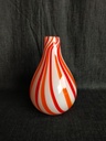 Vase Murano coloré rouge orange et blanc 