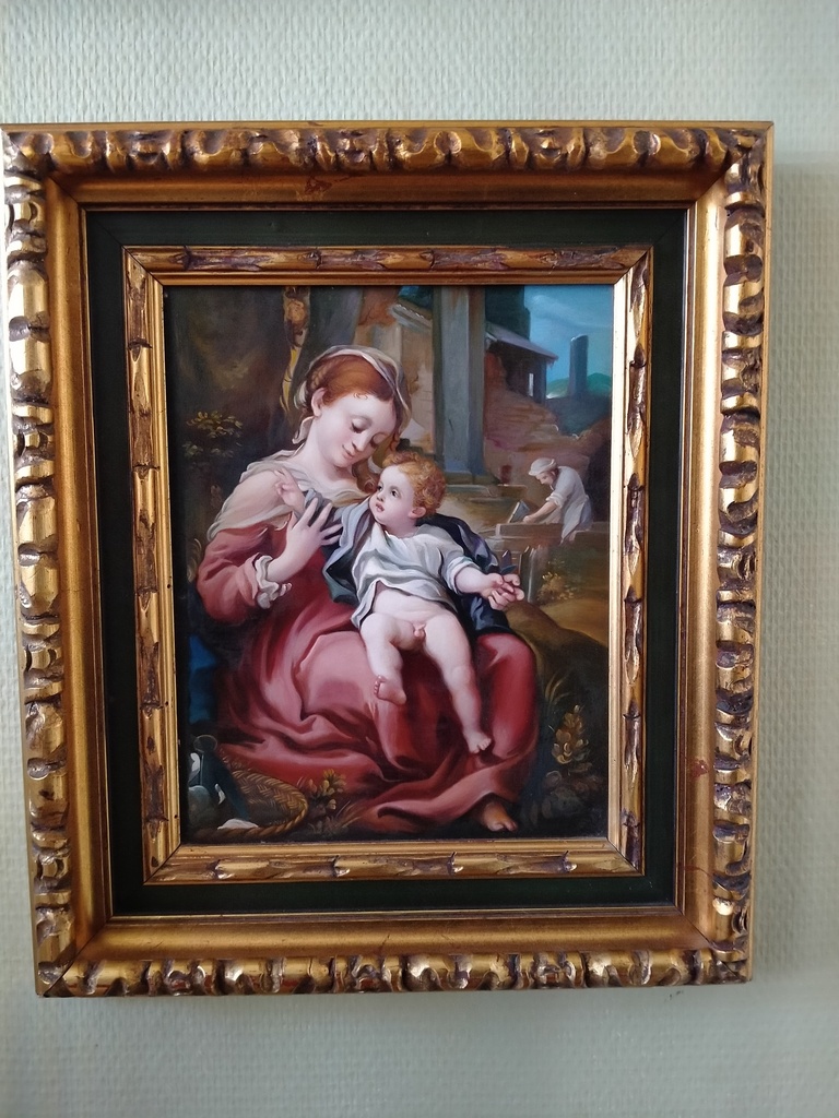 Copie de La Vierge au Panier de Antonio da Correggio exécuté par J. Lazcano 