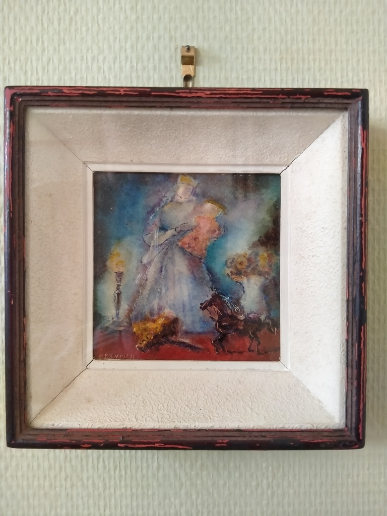 Nature morte à la Vierge à l'enfant signée Jean Vervisch 