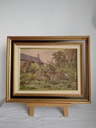 Peinture, vue de jardin, signée Eudes de Retz (école d'Arras)
