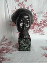 Tête de jeune femme chinoise en bronze d'après Charles Cordier