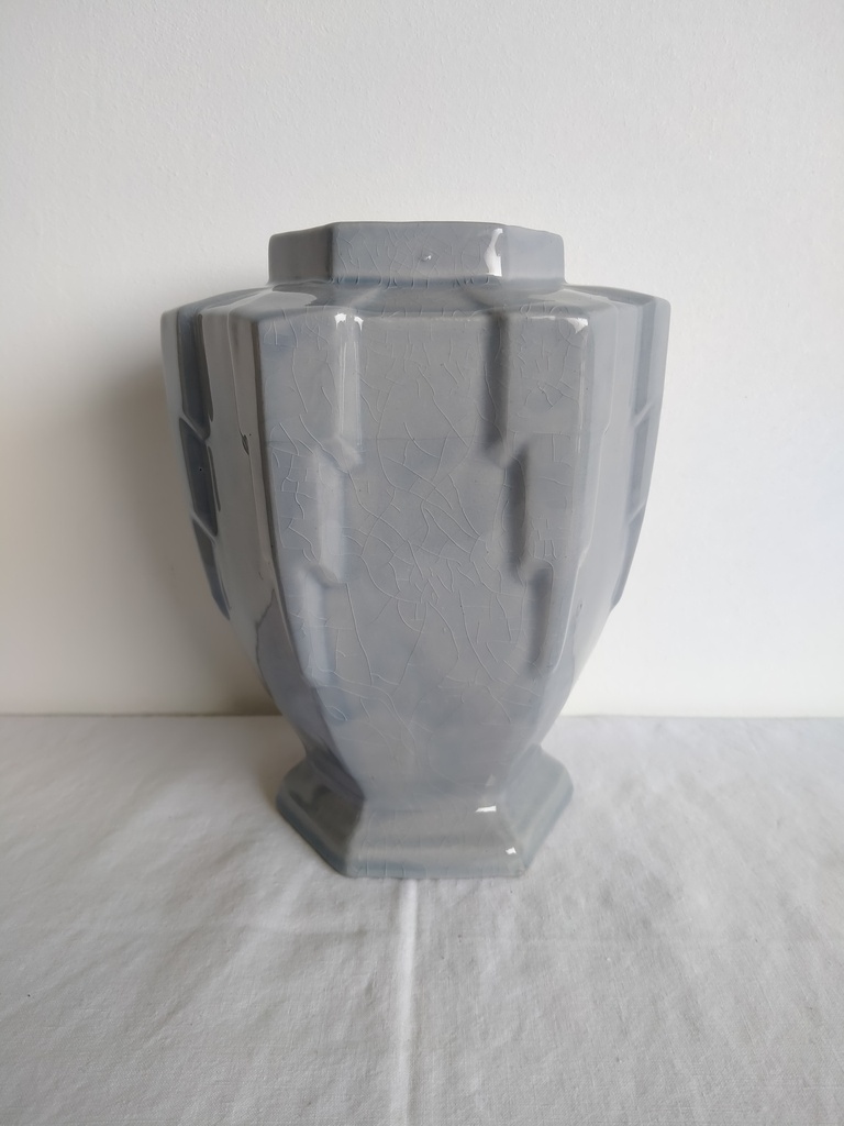 Vase craquelé Art Déco en faïence Moulin-des-Loups Saint-Amand /Orchies