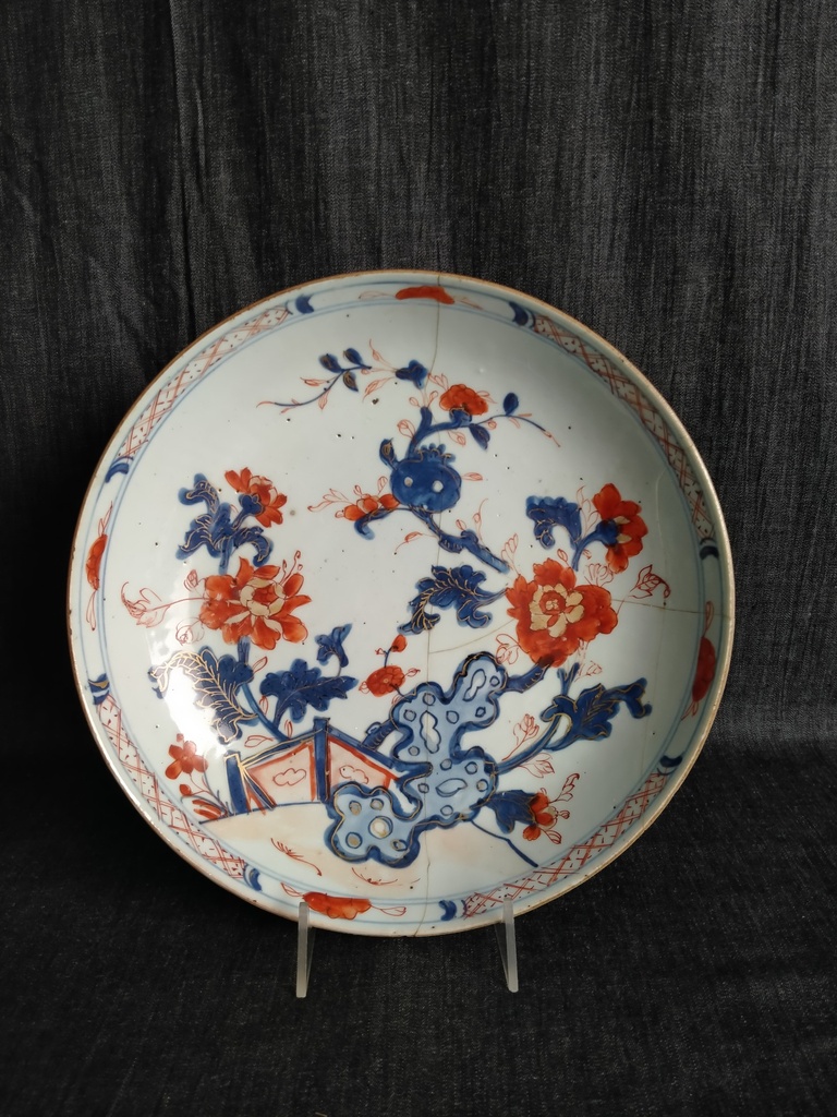 Chine - Assiette en porcelaine Imari chinoise Qing Qianlong XVIIIe siècle