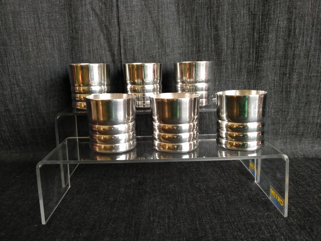 Série de 6 gobelets à café en métal argenté Art Déco