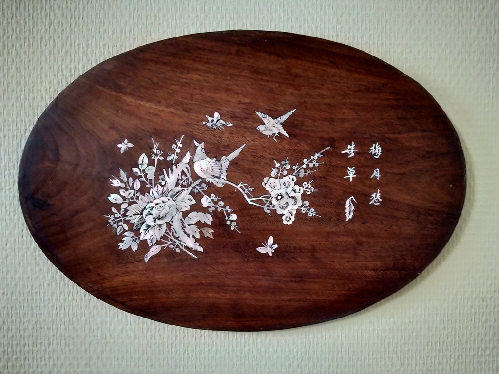 Panneau décoratif mural en bois burgauté