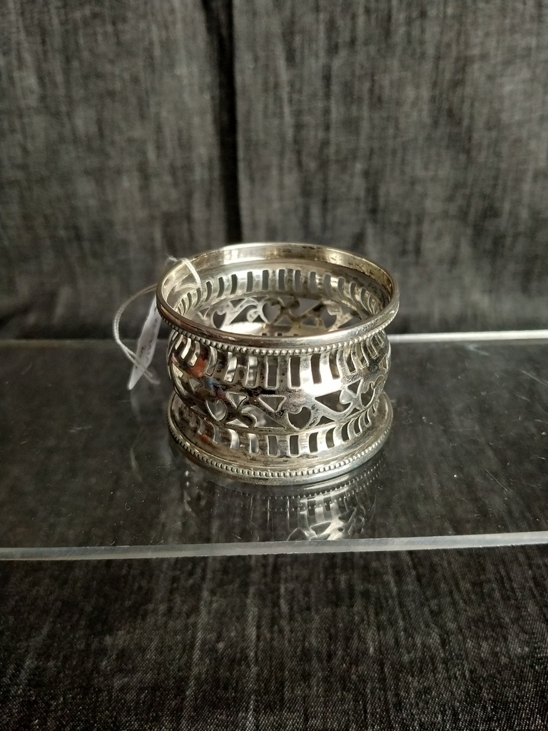 Rond de serviette en argent massif anglais, argent sterling 