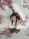 Japon - Grue sur une tortue sculpture en alliage XXe siècle