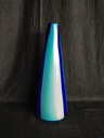 Vase en verre de Murano coloré bleu et blanc 