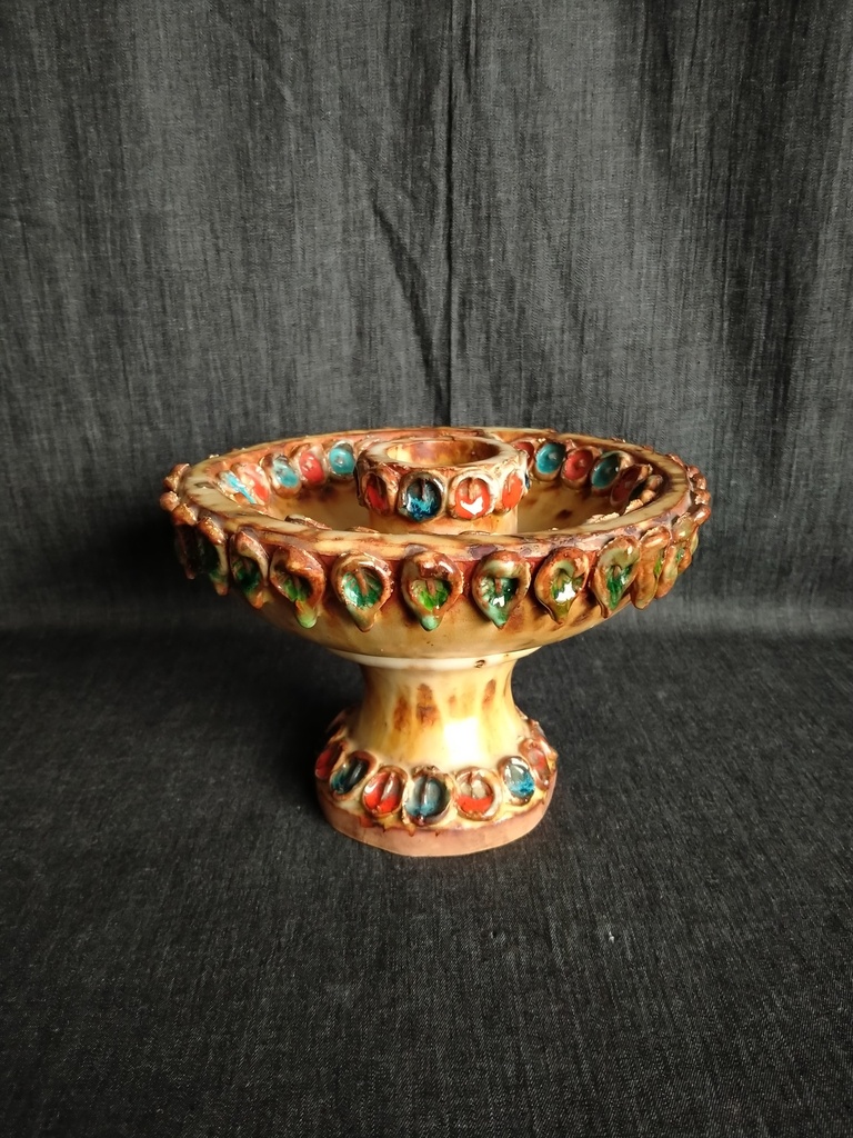 Bougeoir vintage en céramique de Vallauris par La Roue années 1960