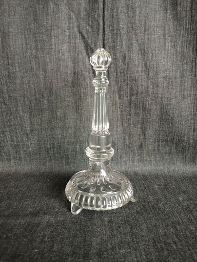 [25083] Ancien égouttoir à carafe en verre moulé pressé 