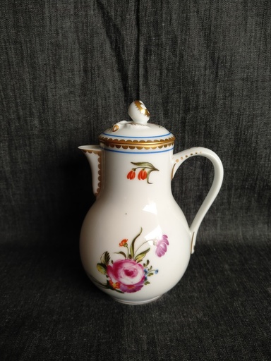 [25083] Pot à crème en porcelaine de Limoges décor à la Reine 